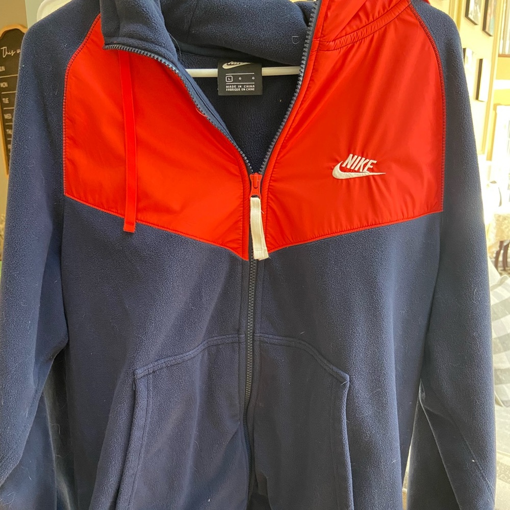 Nike Hoodie Fleece Orange/red and Blue